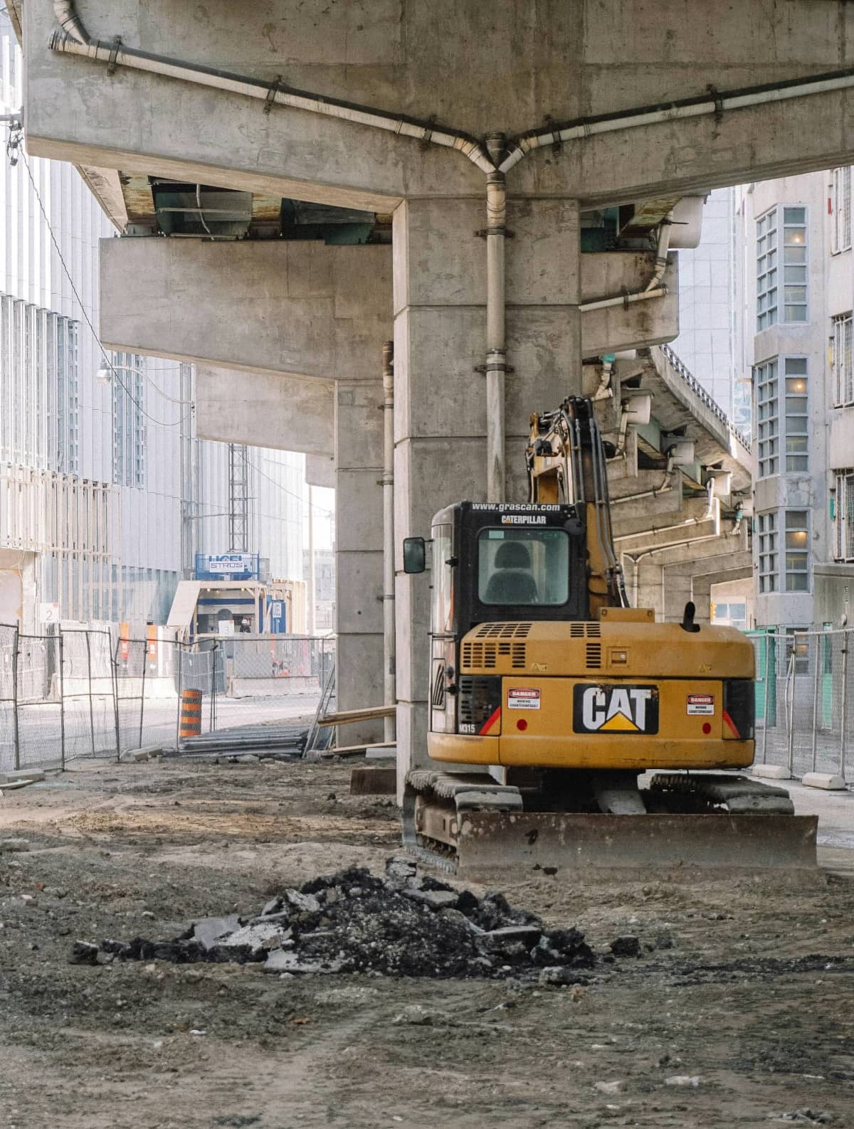 A bridge construction site