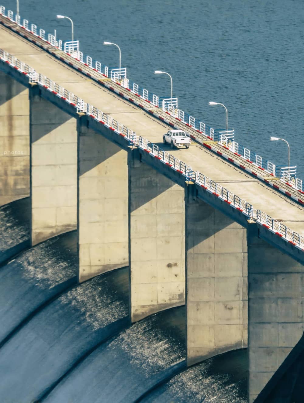 A dam viewed from the above