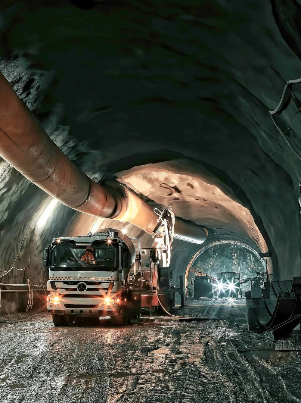 A tunnel under construction